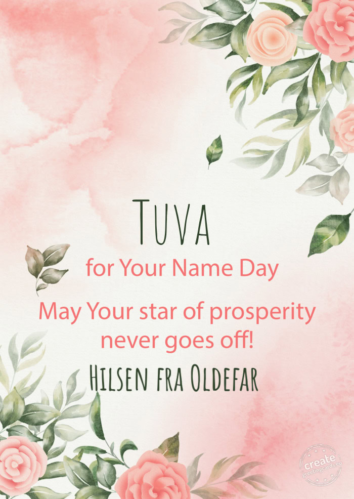 Tuva Hilsen fra Oldefar