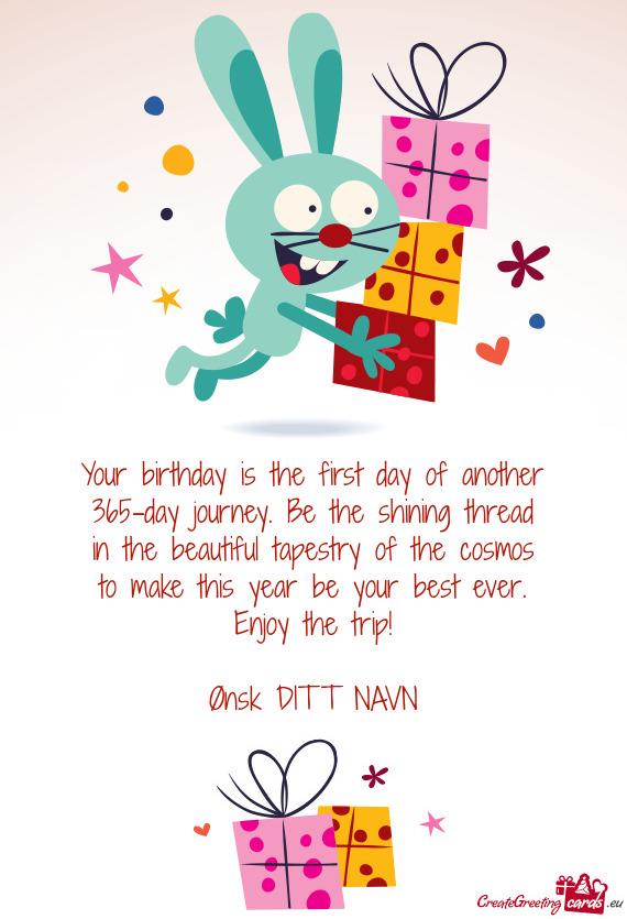 Your birthday is the first day of another