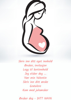 Kort med gravid kvinne